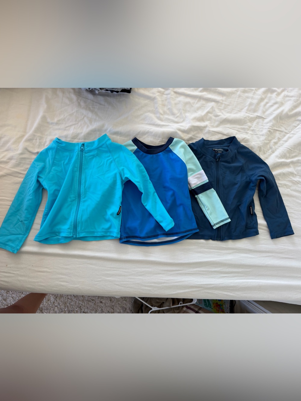Kids Blue Mix Rash Guard Set - Swim Shirt Jacket